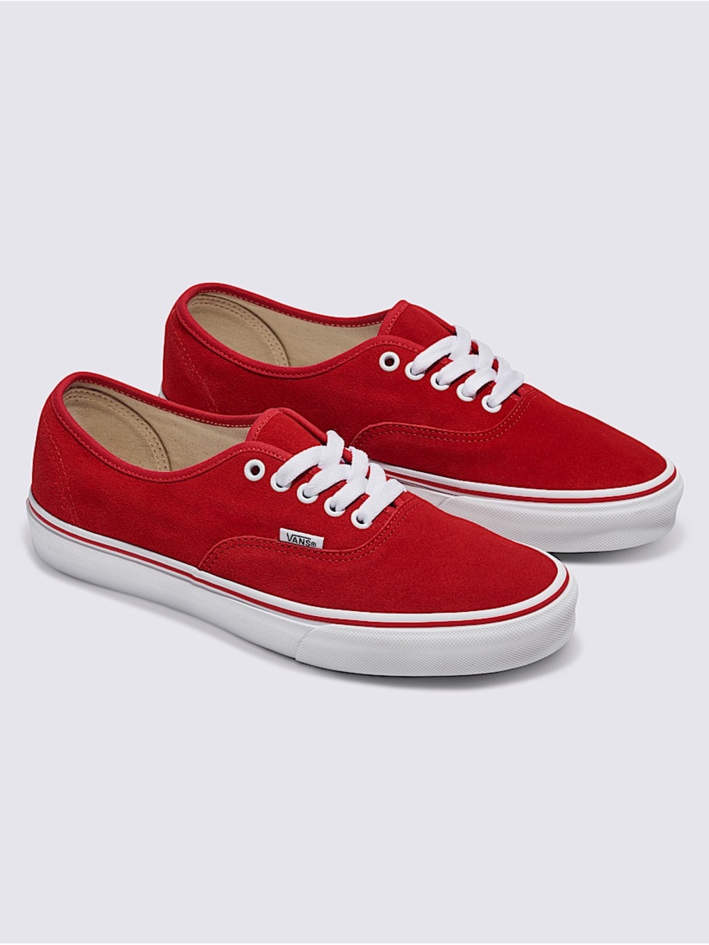 Vans Red Canvas Low-Top Sneakers with White Trim